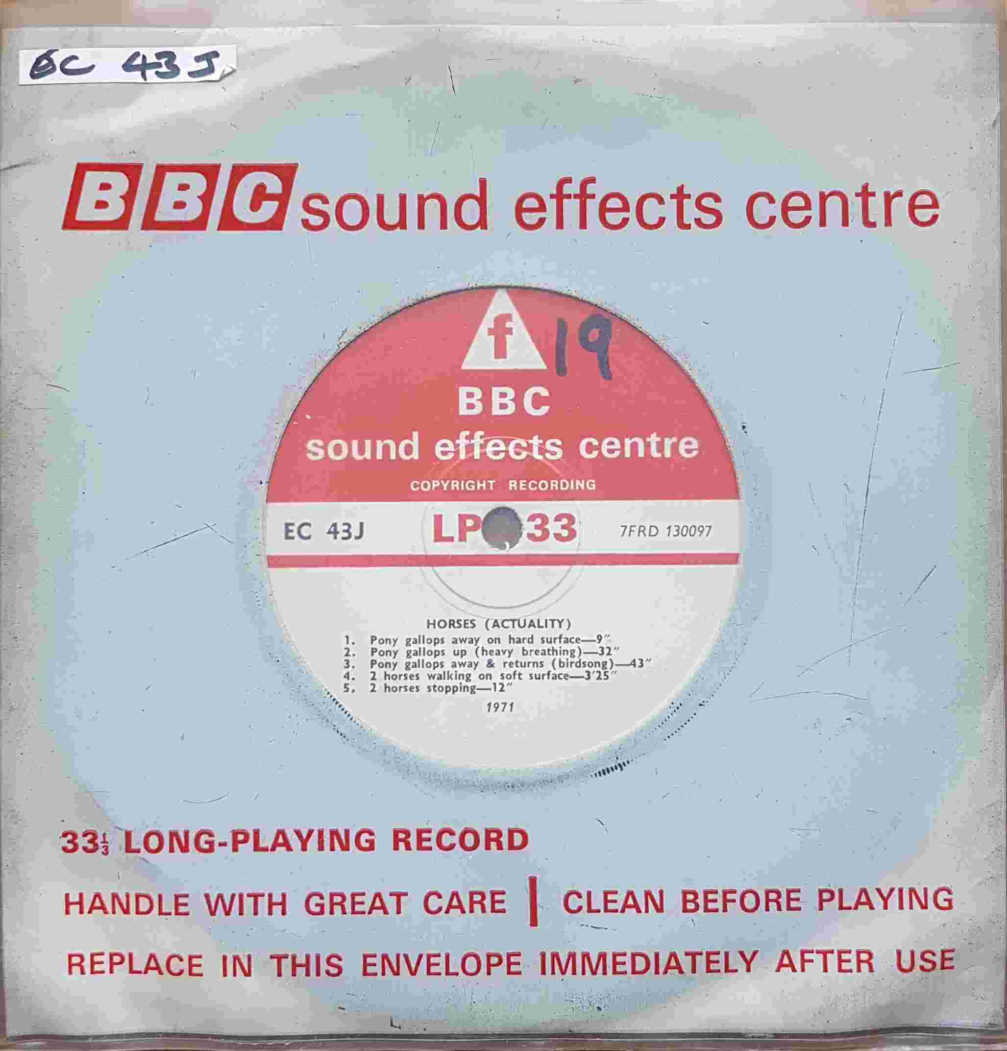 Picture of EC 43J Horses (Actuality) 1971 by artist Not registered from the BBC records and Tapes library